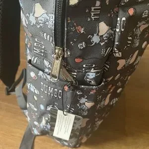 LOUNGEFLY-(NWT) Disney DUMBO Gray Canvas Backpack Loungefly x Disney Dumbo Magic Feather Cosplay Mini Backpack  main image 4